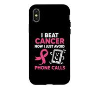 Carcasa para iPhone X/XS Divertida superviviente de cáncer de Mama Pink Ribbon Warrior Antisocial
