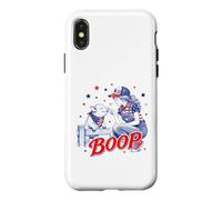Carcasa para iPhone X/XS Divertido 4 de Julio Boop Farm Girl & Baby Pig Patriotic USA