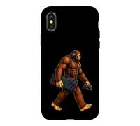 Carcasa para iPhone X/XS Divertido Bigfoot Gamer Sasquatch Gaming Art Ilustración