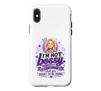 Carcasa para iPhone X/XS Divertido Bossy Rubia De Dibujos Animados Mujer Púrpura Reina