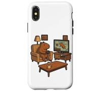 Carcasa para iPhone X/XS Divertido Capybara Gamer Meme Cozy Animal Gaming Broma Juego Retro