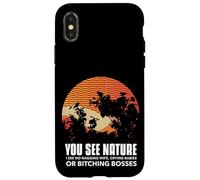 Carcasa para iPhone X/XS Divertido Caza Ves Naturaleza No Veo Nagging Esposa