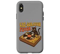 Carcasa para iPhone X/XS Divertido Disco de Vinilo para Tocadiscos con diseño de Gato DJ
