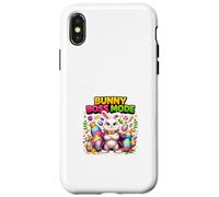 Carcasa para iPhone X/XS Divertido diseño de Poderes de Pascua de Bunny Boss Mode