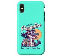 Carcasa para iPhone X/XS Divertido diseño de Verano Estilo Retro Bienvenido al paraíso