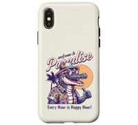 Carcasa para iPhone X/XS Divertido diseño Desgastado de Verano Estilo Retro Bienvenido al paraíso