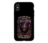 Carcasa para iPhone X/XS Divertido diseño gótico de Halloween del caldero Witchcore