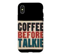 Carcasa para iPhone X/XS Divertido Disfraz de café Antes del discurso de Talkie