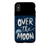 Carcasa para iPhone X/XS Divertido Disfraz de discurso sobre la Luna para niños y niñas