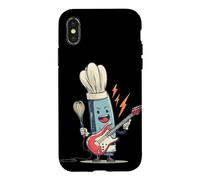 Carcasa para iPhone X/XS Divertido Disfraz de Rock de Cocina para los Amantes de la Guitarra y la Cocina