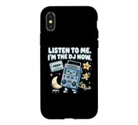 Carcasa para iPhone X/XS Divertido Escúchame Im The DJ Now Boombox Kawaii Music Lover