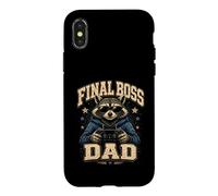 Carcasa para iPhone X/XS Divertido Final Boss Raccoon Dad Diseño De Videojuegos