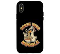 Carcasa para iPhone X/XS Divertido Ganso Juego de Palabras Humor Animal USA Tus Fideos