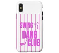 Carcasa para iPhone X/XS Divertido Golfing Swing The Dang Club Rosa Golf Mamá