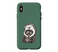 Carcasa para iPhone X/XS Divertido Introvertido Abrazo Torpe Erizo Animal Humor sarcástico