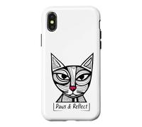 Carcasa para iPhone X/XS Divertido Juego de Palabras con Gatos Paws & Reflect