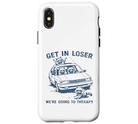 Carcasa para iPhone X/XS Divertido Mapache Entrar en Perdedor Vamos a Terapia sarcástica