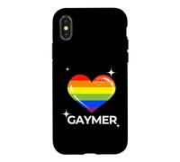 Carcasa para iPhone X/XS Divertido Orgullo en Forma de corazón Bandera Arco Iris, gaymer Gay Gamer