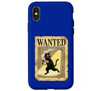 Carcasa para iPhone X/XS Divertido póster de Gato japonés Extraterrestre Que se Busca Ramen, Anime Kawaii