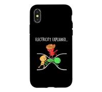 Carcasa para iPhone X/XS Divertido Profesor de Física Electricidad Explicó Científico