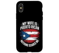 Carcasa para iPhone X/XS Divertido Puerto Rico Esposa Marido Boricua Bandera Matrimonio Humor