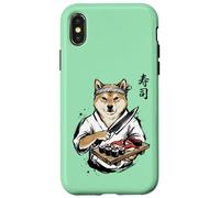 Carcasa para iPhone X/XS Divertido Shiba Inu Perro Sushi Chef Sumi-e Arte Japonés Anime