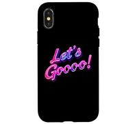 Carcasa para iPhone X/XS Divertido Texto 3D Funny Let's Go Citas para La Gente Divertido Vamos Vamos