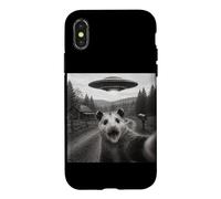 Carcasa para iPhone X/XS Divertido Zarigüeya OVNI Selfie Alien Nave Espacial Meme Humor