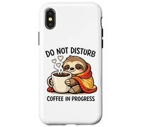 Carcasa para iPhone X/XS Do Not Disturb Coffee Sloth Cute Funny Morning Mood Tees