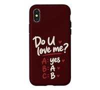 Carcasa para iPhone X/XS Do U Love Me Yes No Maybe Humor de Pareja Cita romántica