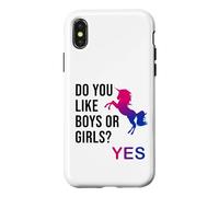 Carcasa para iPhone X/XS Do You Like Boys or Girls Bisexual Gay Pride Unicorn LGBT