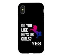 Carcasa para iPhone X/XS Do You Like Boys or Girls LGBT Bisexual Bi Gay Pride Unicorn
