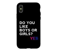 Carcasa para iPhone X/XS Do You Like Boys or Girls Yes Bisexual Gay Pride Month LGBT