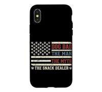 Carcasa para iPhone X/XS Dog Dad The Man The Myth The Snack Dealer Bandera Estadounidense