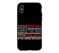 Carcasa para iPhone X/XS Dog Dad The Man The Myth The Snack Dealer Bandera Estadounidense