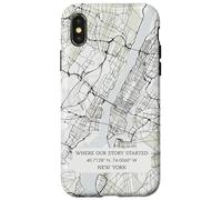 Carcasa para iPhone X/XS Donde comenzó Nuestra Historia - Mapa de la Ciudad de Nueva York