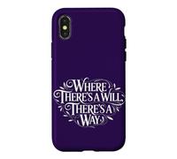 Carcasa para iPhone X/XS Donde Hay una voluntad, Hay un Camino Proverbio Tipografía