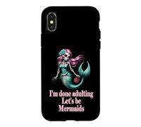 Carcasa para iPhone X/XS Done Adulting Sassy Let's be Mermaids Divertido Regalo de Calavera de azúcar