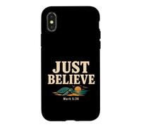 Carcasa para iPhone X/XS Don't Be Afraid Just Believe Mark 5:36 Sea Turtle Faith
