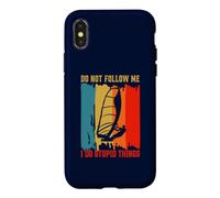 Carcasa para iPhone X/XS Don't Follow Me I Do Stupid Things Retro Windsurf