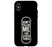 Carcasa para iPhone X/XS Don't Follow Me I Do Stupid Things Snowboard Snowboard