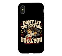 Carcasa para iPhone X/XS Don't Let The Ponytail Fool You Karate Girls Cinturón Negro