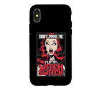 Carcasa para iPhone X/XS Don't Make Me Flip My Witch Switch Halloween Pop Art Girl