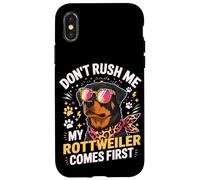 Carcasa para iPhone X/XS Don't Rush Me My Rottweiler Comes First