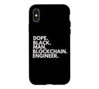 Carcasa para iPhone X/XS Dope Black Man Ingeniero de Blockchain Orgullo afroamericano