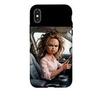 Carcasa para iPhone X/XS Driving To Work Meme Funny