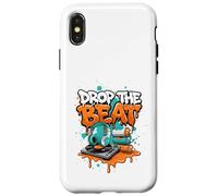 Carcasa para iPhone X/XS Drop The Beat Street Art DJ Auriculares de Vinilo para Tocadiscos