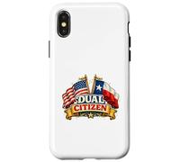 Carcasa para iPhone X/XS Dual Citizen Texas American Flag Patriotic Funny Pride