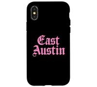 Carcasa para iPhone X/XS East Austin Texas 512 737 Activismo artístico Mexicano Americano Rosa