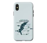 Carcasa para iPhone X/XS East Coast Shark Sightings Cool Map